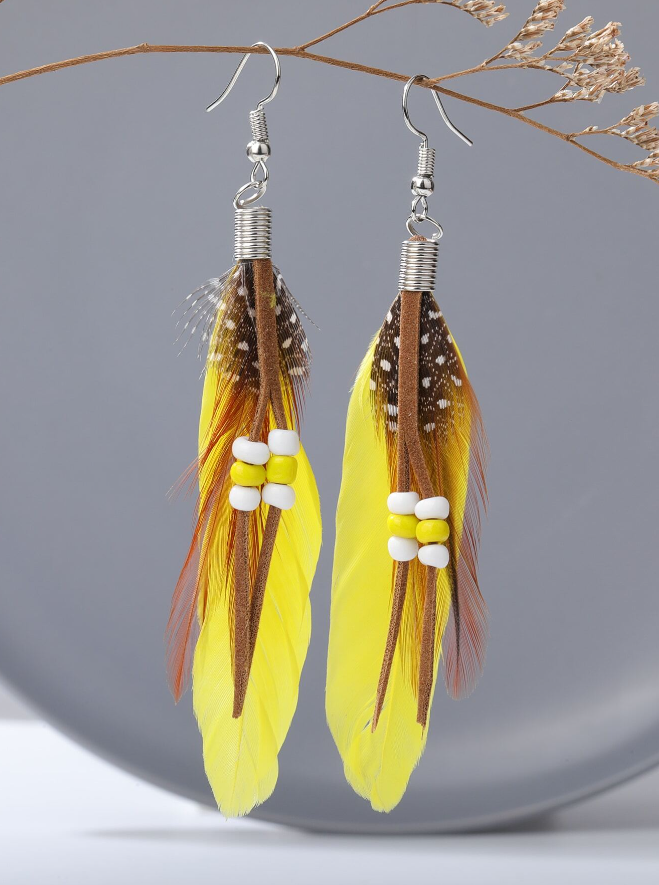 ✨ Pendientes Boho de Plumas – ¡Estilo Natural y Vibrante! ✨-1
