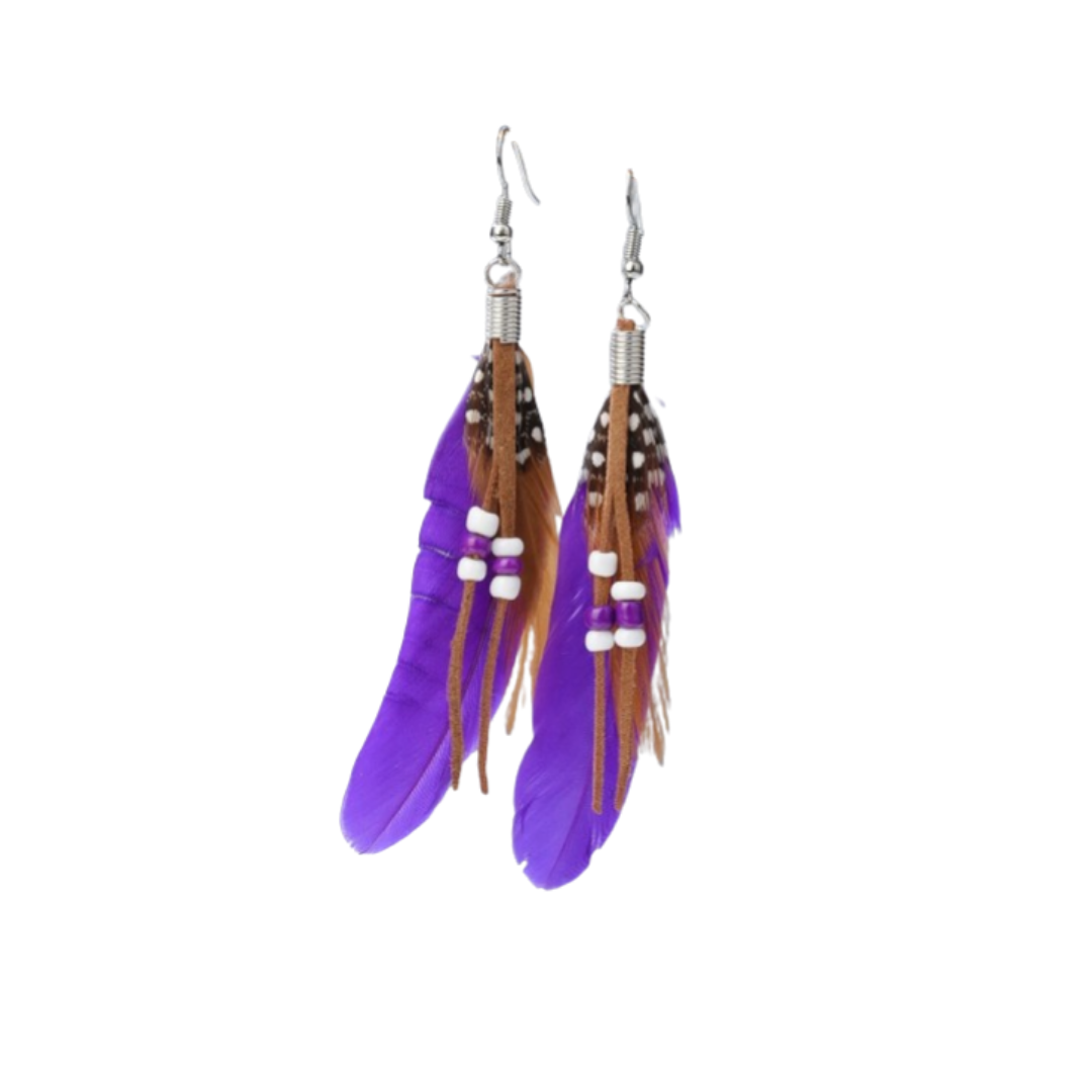 ✨ Pendientes Boho de Plumas – ¡Estilo Natural y Vibrante! ✨-0