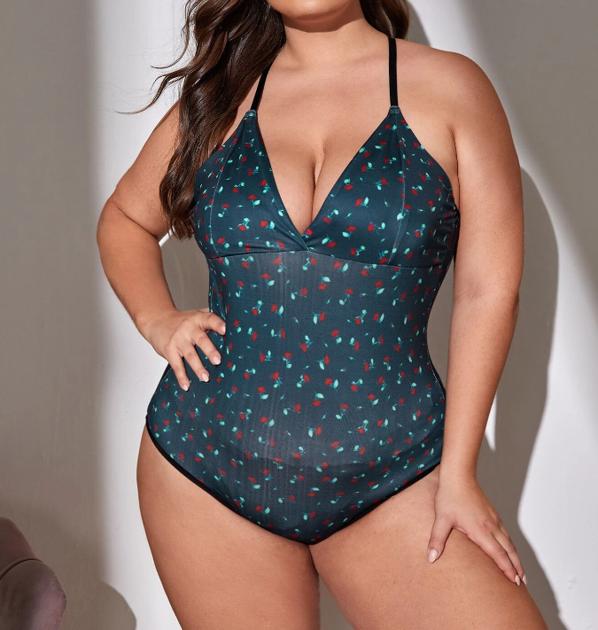 Body Floral de Margarita - Azul Marino - Talla 3XL-3