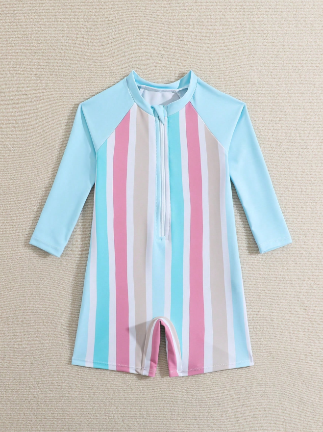 🌈 Traje de Baño Bebé “Rayas Pastel” - 9 a 12 meses-5