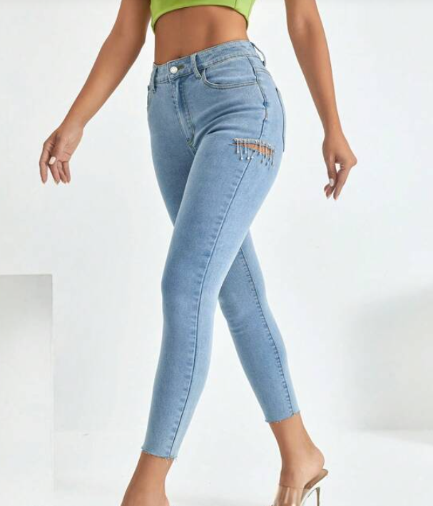 Jeans Ajustados Lavado Ligero-4