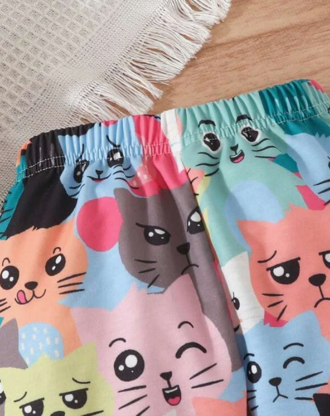 Pantalón Estampado de Dibujos Animados Multicolor para Niños y Niñas-2