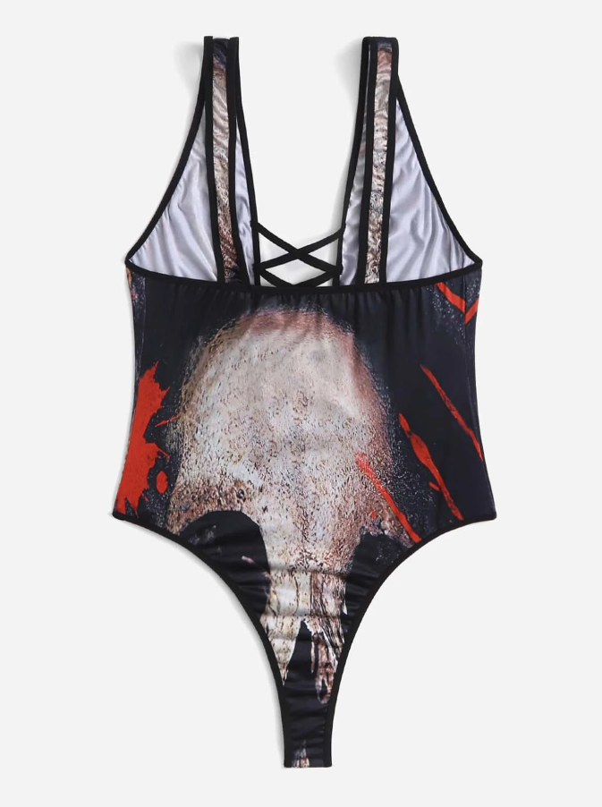 Body Cruzado con Estampado Gráfico Multicolor-4