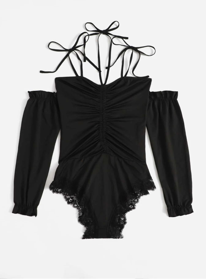 Body Negro con Encaje en Contraste - Talla M-6