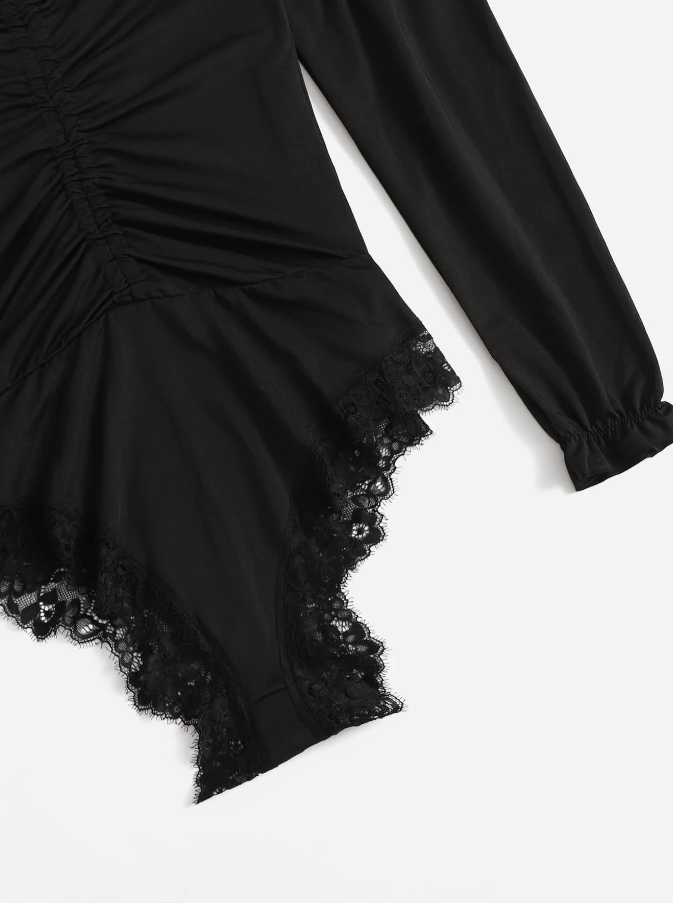 Body Negro con Encaje en Contraste - Talla M-2