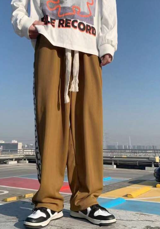 Pantalón Pierna Ancha con Detalle de Cinta - Caqui-2