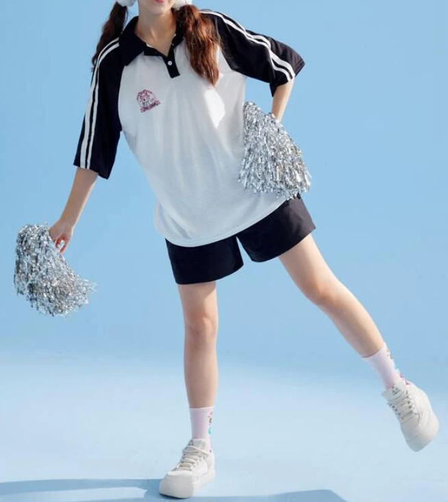 Conjunto Deportivo Polo Casual - Blanco y Negro-4
