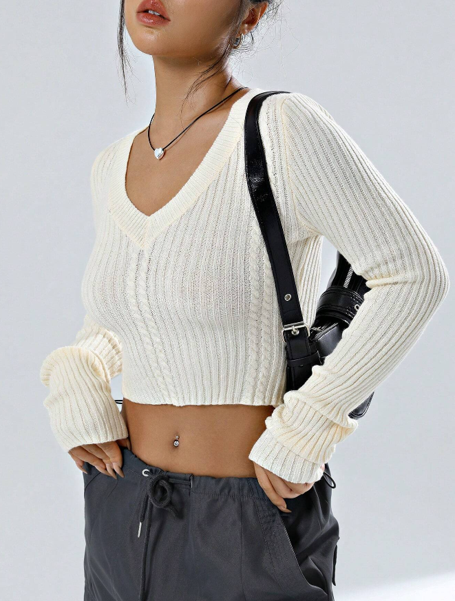 🤍 Jersey Corto de Color Sólido para Mujer - Talla XL-3