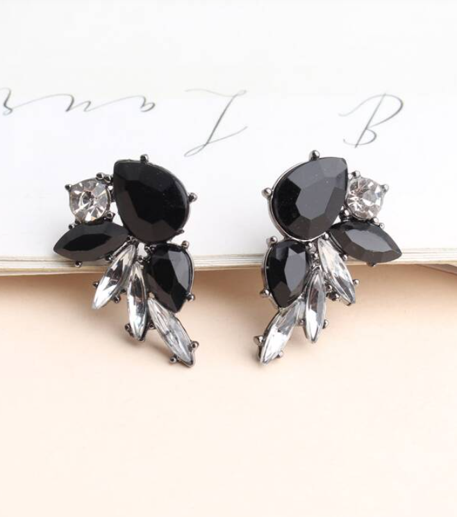 Pendientes Elegantes Blanco y Negro-5