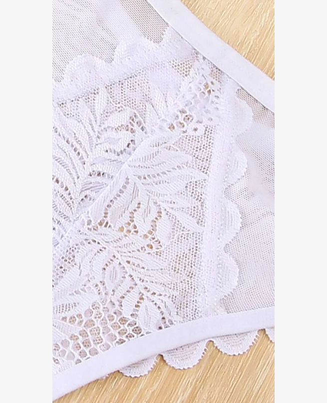 Tanga Blanca con Encaje Transparente - Elegancia y Confort-5
