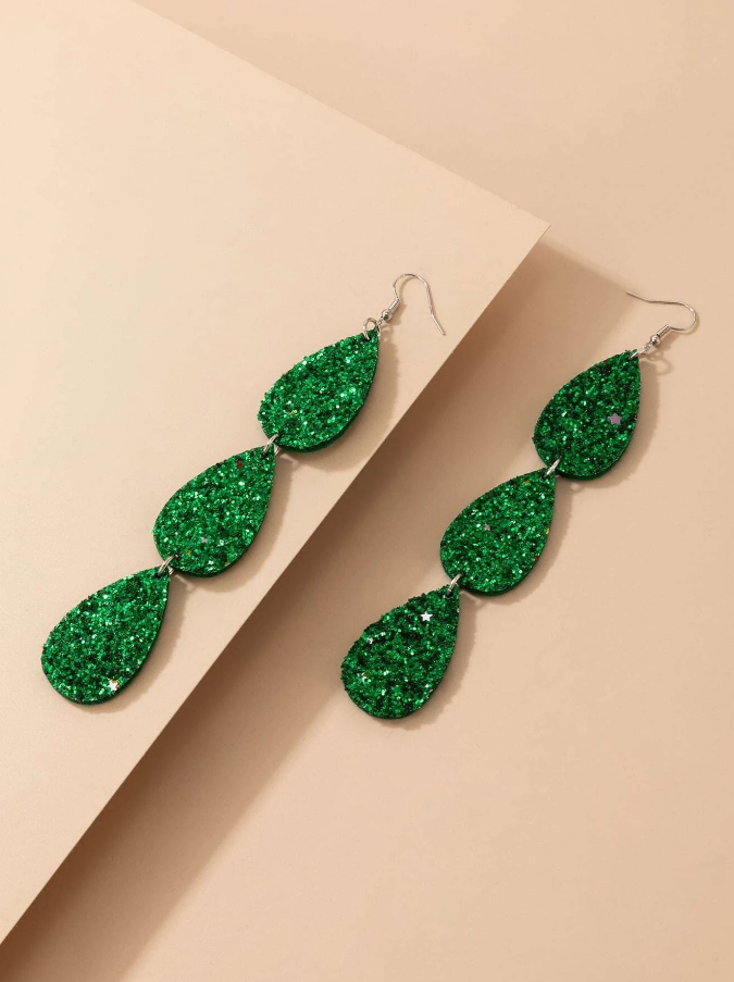 Pendientes Largos con Detalles Brillantes-2