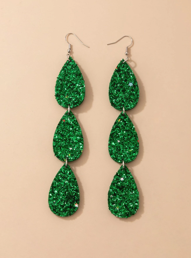 Pendientes Largos con Detalles Brillantes-3