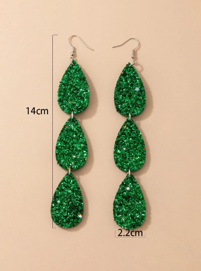 Pendientes Largos con Detalles Brillantes-4