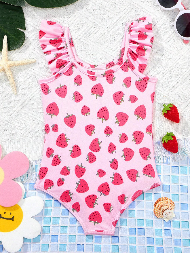 Bañador de Una Pieza con Estampado de Fresas-2