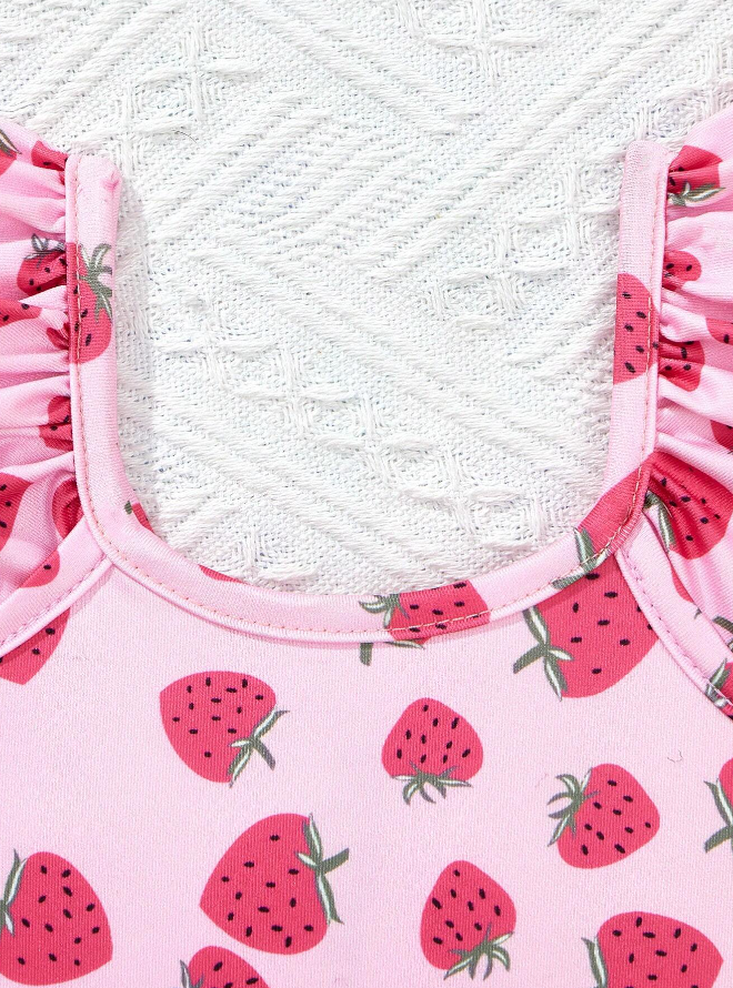 Bañador de Una Pieza con Estampado de Fresas-3