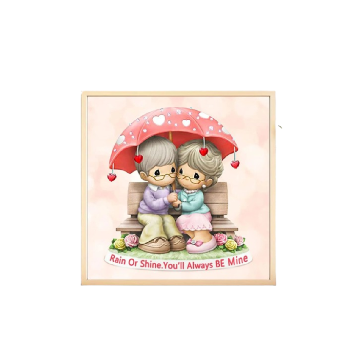 Pintura de Diamantes DIY - Pareja Bajo la Lluvia-0