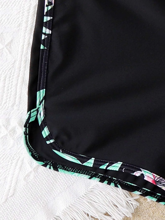 🌺 Bikini Deportivo con Estampado Tropical – 2 Piezas - Talla 8 años-1