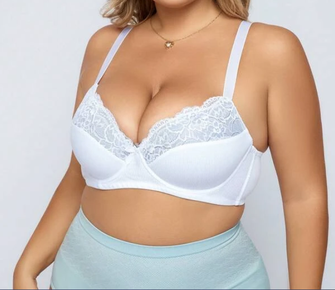 Sujetador de Encaje Blanco con Alto Soporte-3