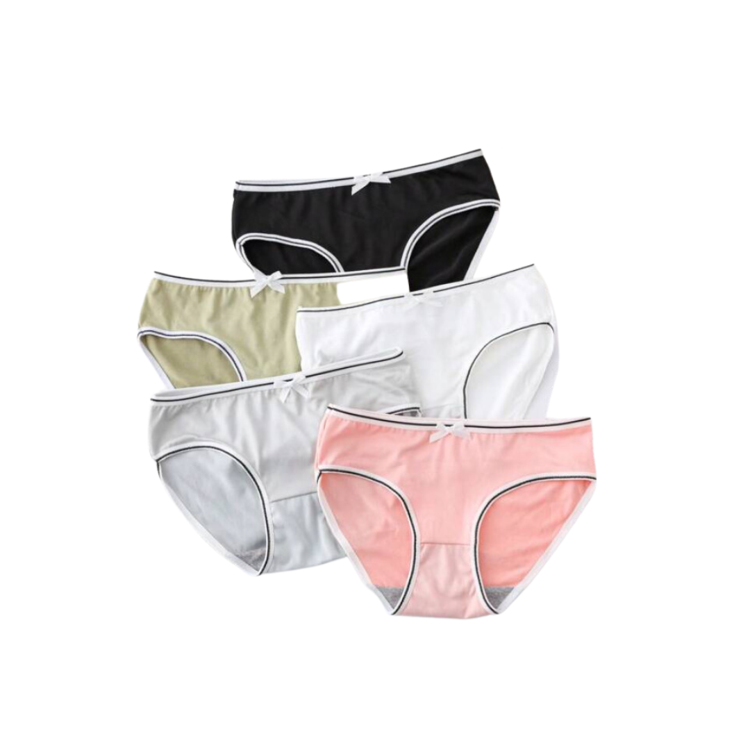 Bragas de Algodón Lisas en Colores Variados-0