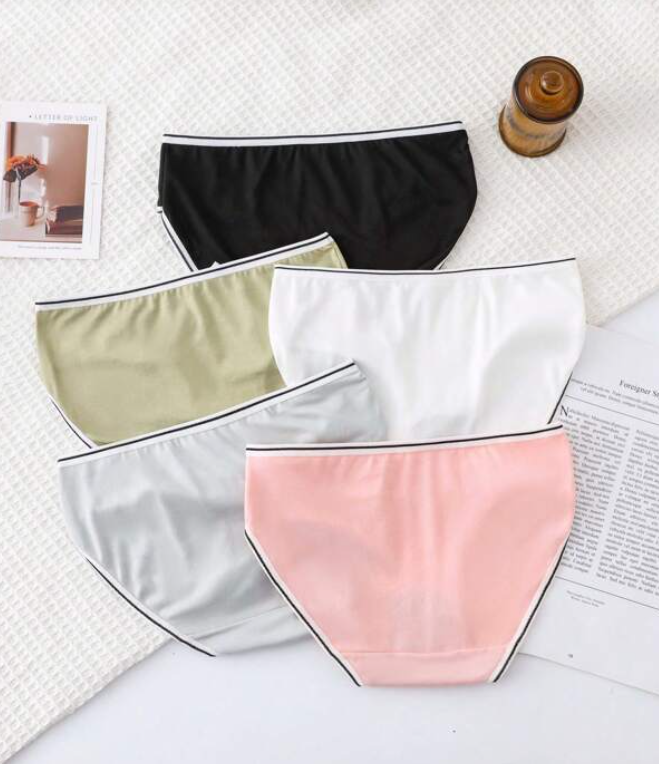 Bragas de Algodón Lisas en Colores Variados-1