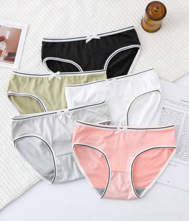 Bragas de Algodón Lisas en Colores Variados-2