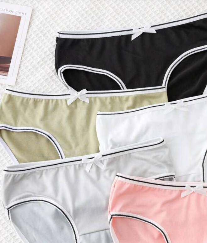 Bragas de Algodón Lisas en Colores Variados-3