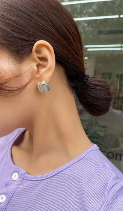 Pendientes de Textura Turquesa-3