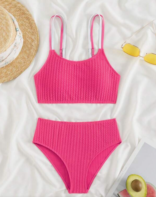 Bikini Bohemio en Rosa Fucsia con Textura ✨-1
