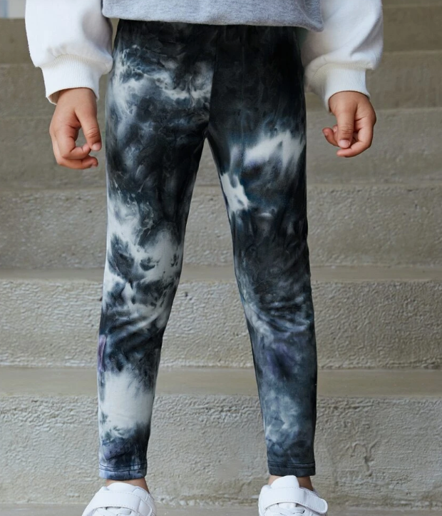 🌀 Leggings Infantiles Tie-Dye en Tonos Gris y Negro - Talla 4 años-2