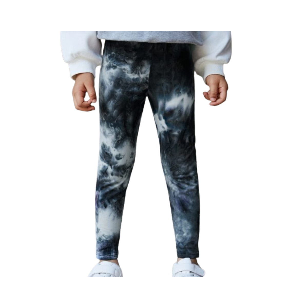 🌀 Leggings Infantiles Tie-Dye en Tonos Gris y Negro - Talla 4 años-6