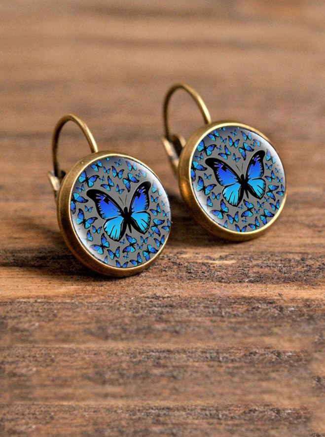 🦋 Pendientes Fantasía – Diseño Mariposa Multicolor-1