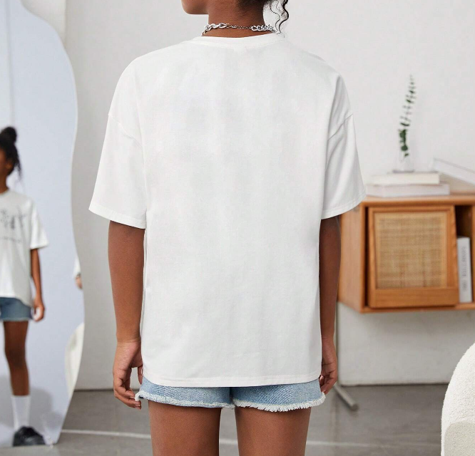 🌸 Polera Oversized "Be Optimistic" – Estilo Natural y Positivo - Talla 8 años-2