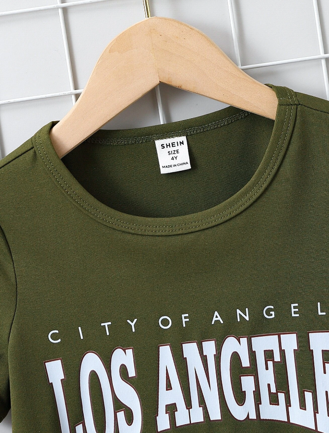 Camiseta Verde Militar "Los Angeles"-4