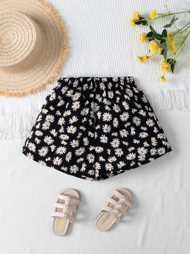  Shorts Infantiles – Margaritas Pierna Ancha-2