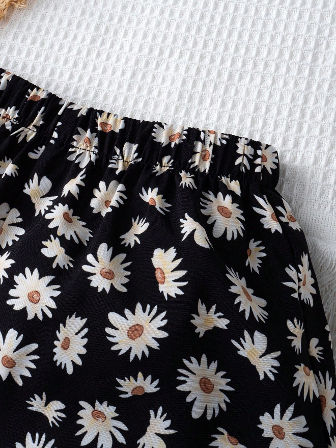  Shorts Infantiles – Margaritas Pierna Ancha-4