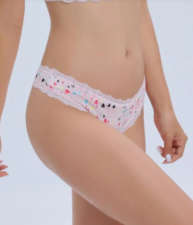 Tanga Rosa Pálido con Encaje en Contraste-5