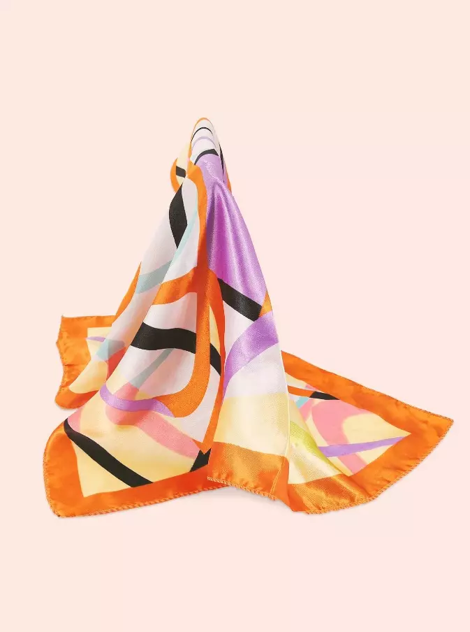 🧡 Pañuelo Seda – Diseño Abstracto & Estilo Artístico-3