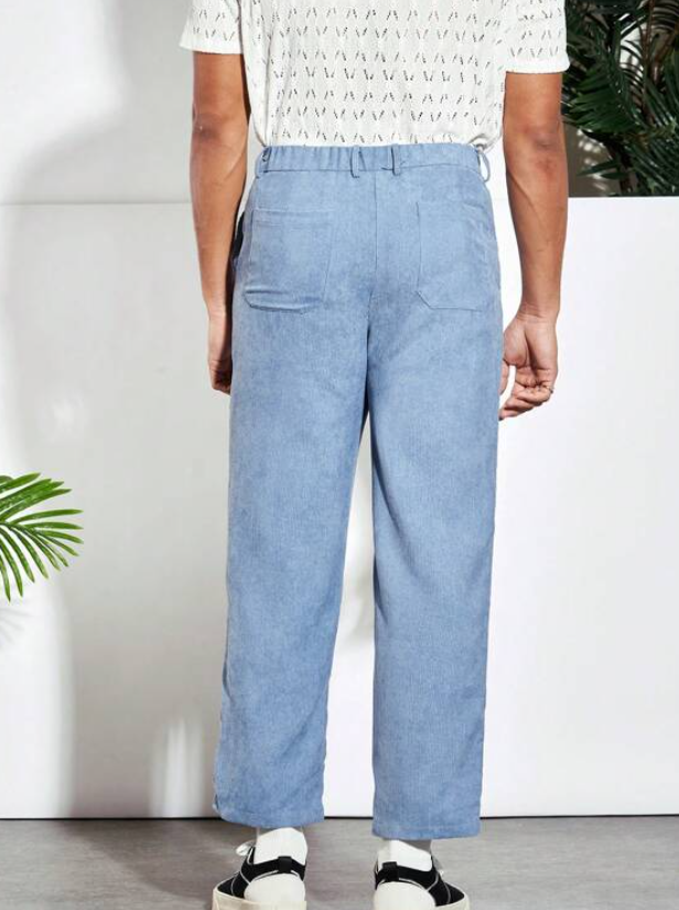Pantalón Pierna Recta - Celeste - Talla XL-2