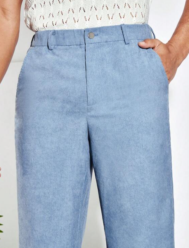 Pantalón Pierna Recta - Celeste - Talla XL-6