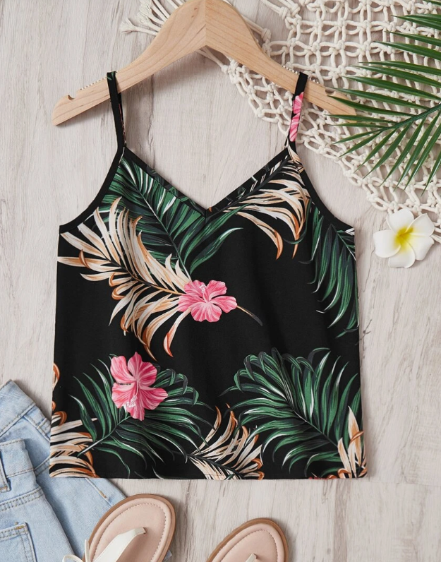 🌴 Top Tropical Bohemio – Estilo Fresco y Veraniego - Talla 10 años-4