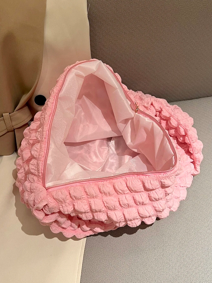 Bolso de Tela Cuadriculada - Lila y Rosa-3