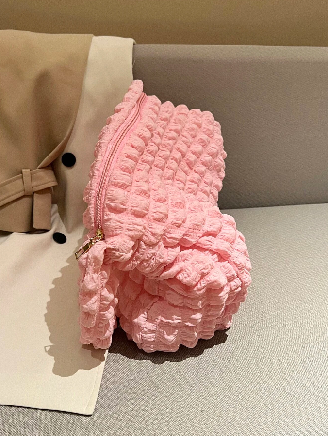 Bolso de Tela Cuadriculada - Lila y Rosa-5