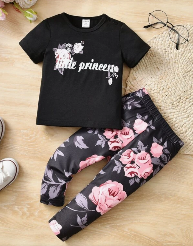 Conjunto de Camiseta y Leggings "Little Princess" para Chicas-3
