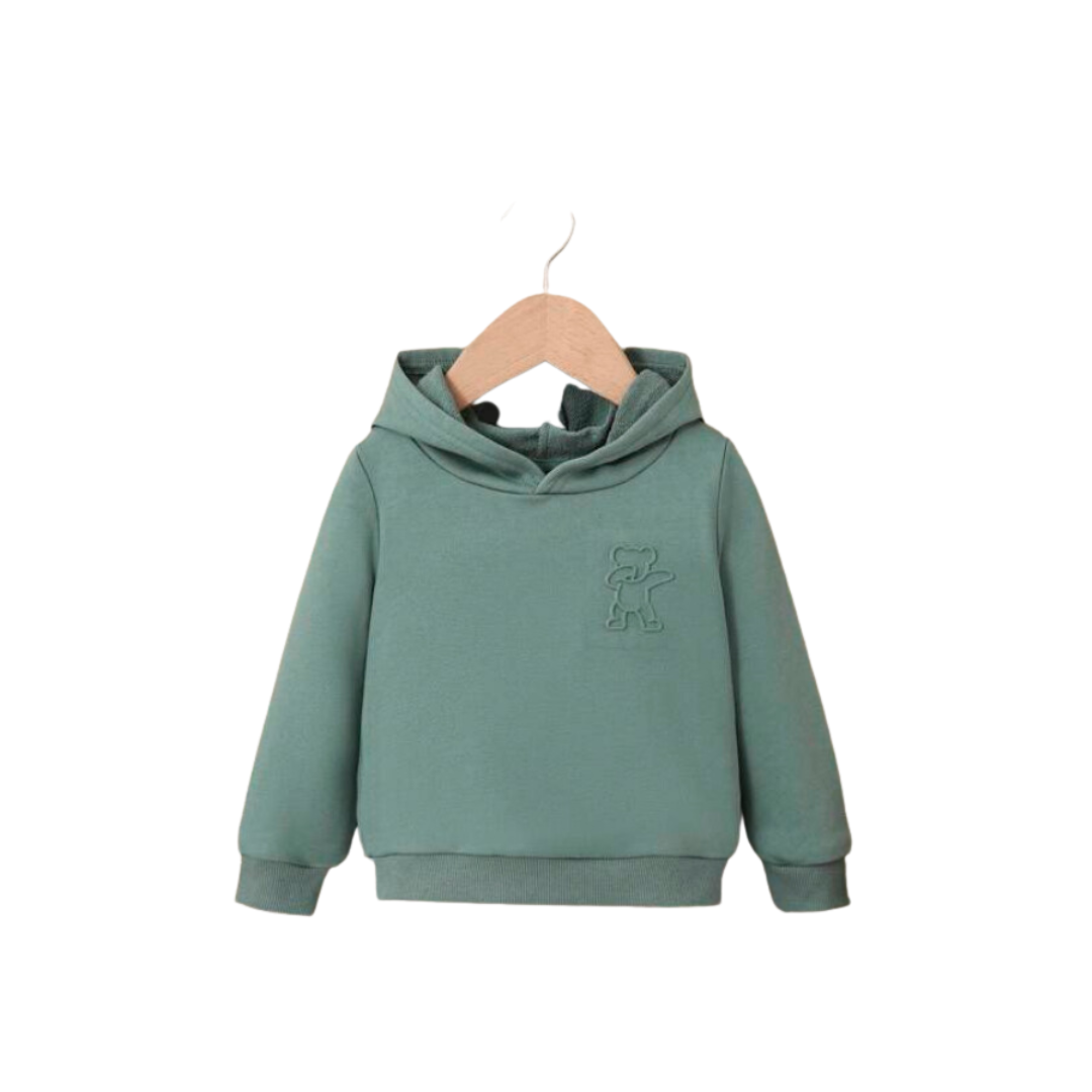 Sudadera Verde Menta con Capucha para Niños-0
