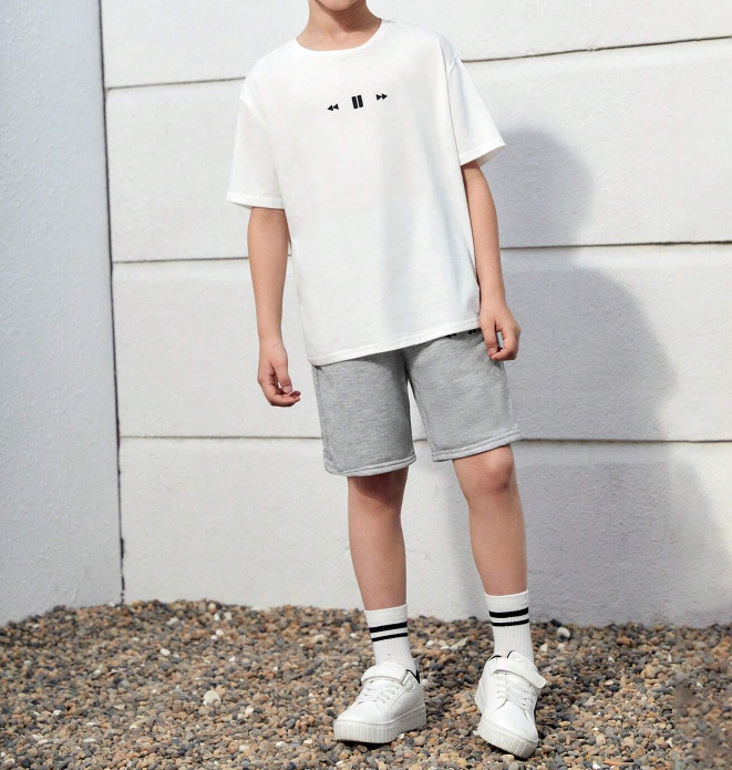 Set Infantil – Camiseta + Shorts Gráfico - Talla 10 años-2