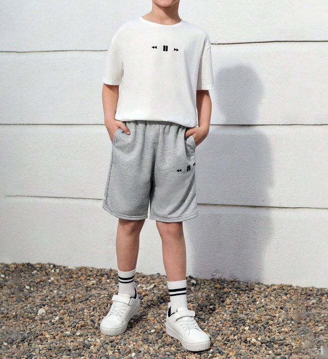 Set Infantil – Camiseta + Shorts Gráfico - Talla 10 años-3