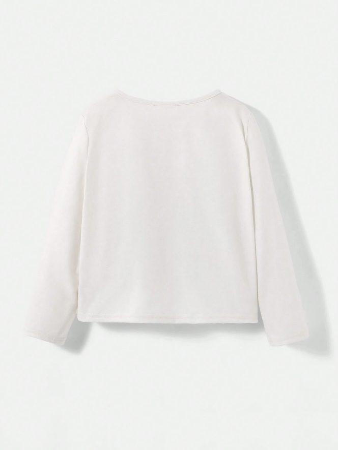 🐱 Polera Manga Larga Estampado Gatito - Blanco - Talla 6 años-3