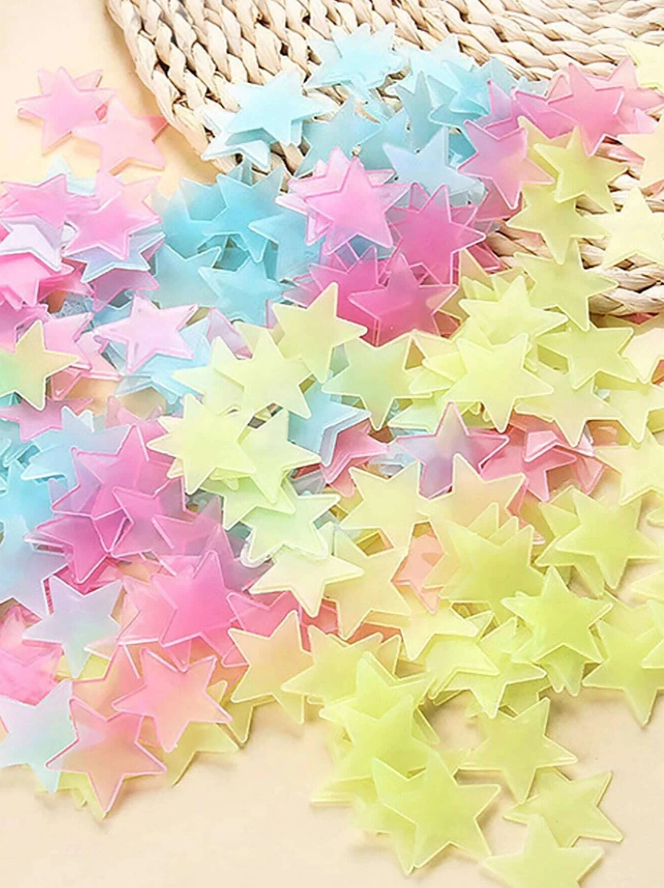 Adhesivos Decorativos Fluorescentes en Forma de Estrellas-2