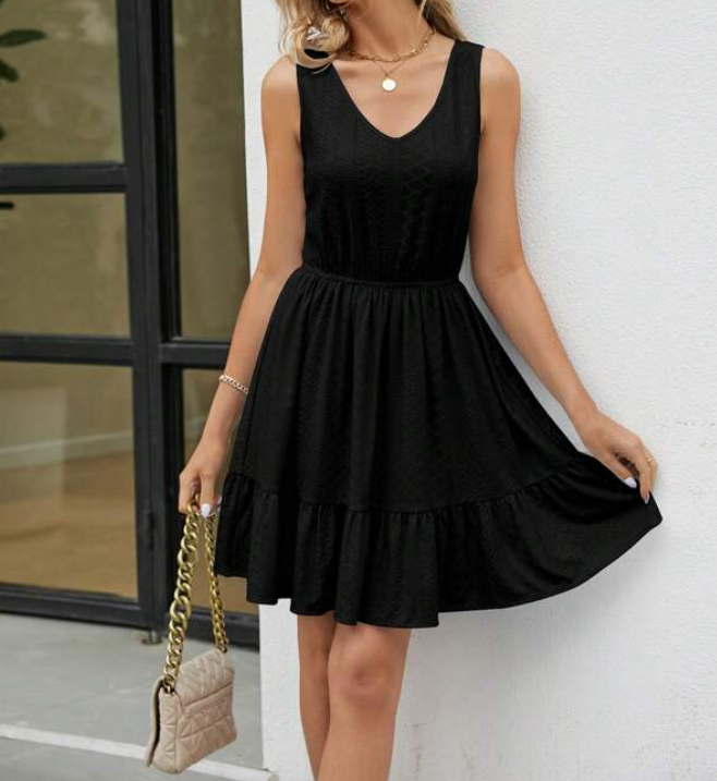 Vestido Mini con Bajo Volante-5