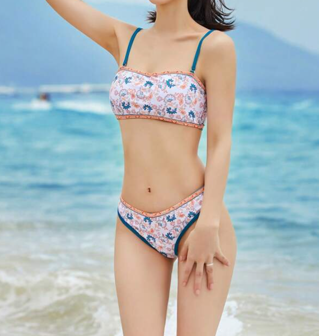 Bikini Floral de Tirantes Finos - Estilo Bohemio - Talla XL-2